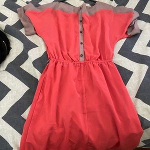 Tangerine/tan Dress